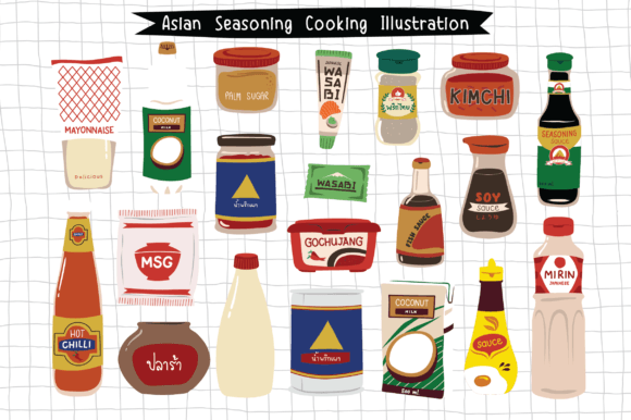 20 Asian Seasoning Cooking Illustration: Graphics & Print Review