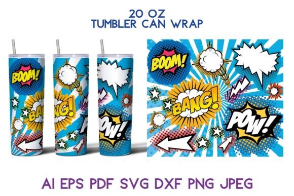 20 Oz Tumbler Comics Retro Graffiti SVG: Tumbler Graphics