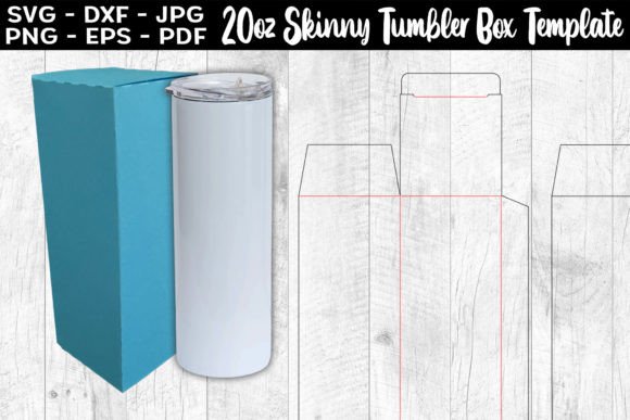 20oz Skinny Tumbler Box Template: Graphics & Print Templates