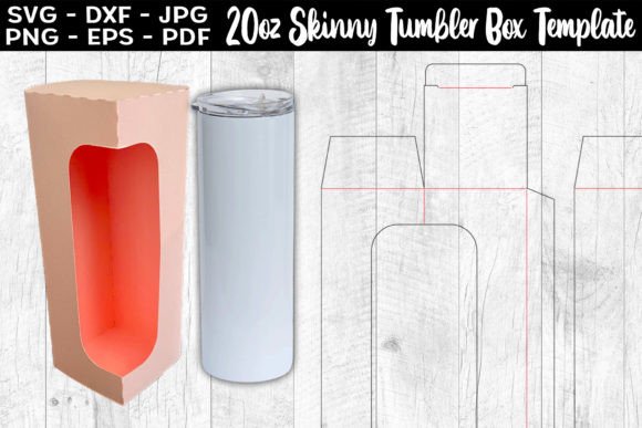 20oz Skinny Tumbler Box Template SVG: Graphics & Print Templates
