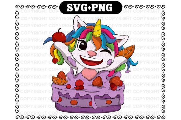 A Playful Cupcake Unicorn Graphic for Product Creation