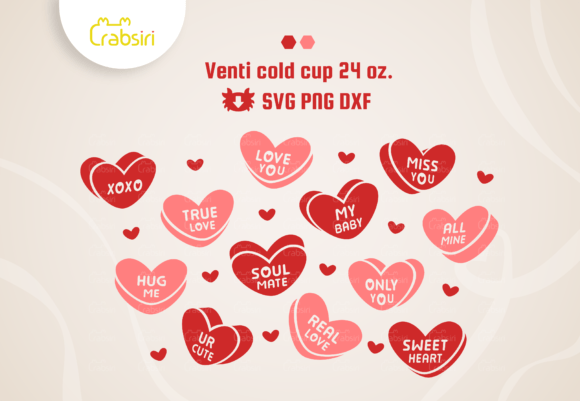 Candy Heart Cold Cup No Hole 24oz SVG Review