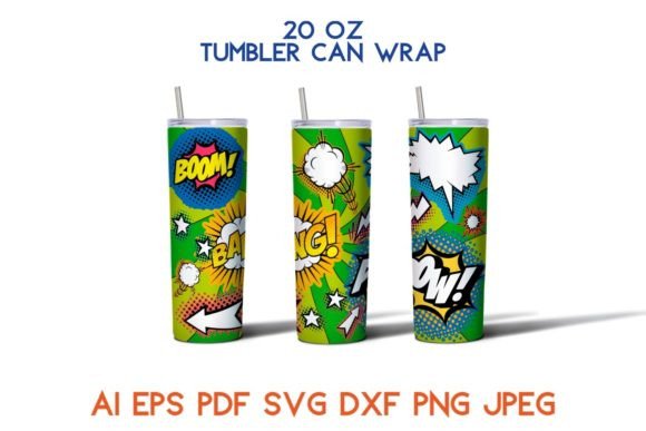 Comics Retro Cartoon SVG Graphics for Tumbler Wraps
