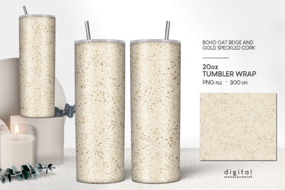 Gold Flaked Oat Beige Cork Tumbler Wrap – Graphics & Crafts