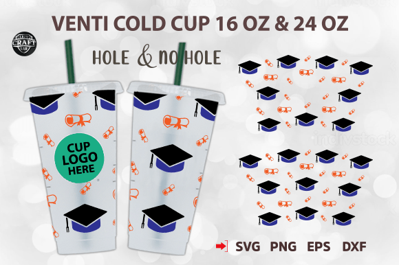 Graduation Cap Venti Cup Wrap Tumbler Graphics