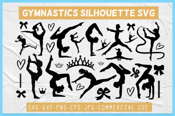 Gymnastics Silhouette SVG, Gymnast SVG: Graphics & Crafts