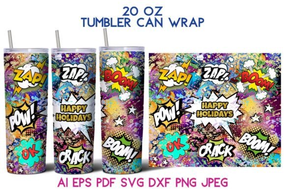 Happy Holiday Comics SVG: Tumbler Wraps & Graphics Review