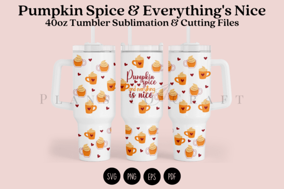Pumpkin Spice 40oz Tumbler Sublimation Graphics for Crafts