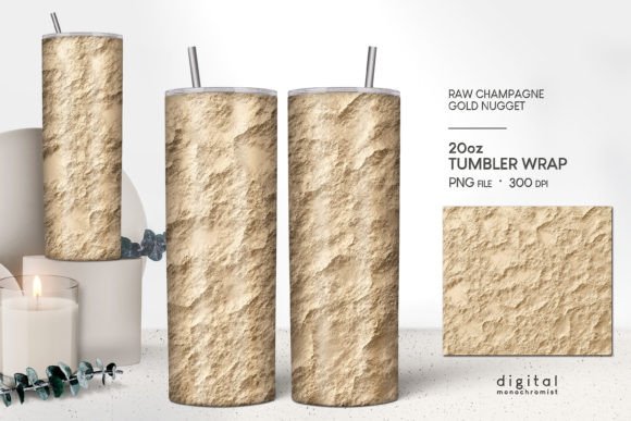 Rough Champagne Gold Tumbler Wrap PNG — Graphics for Crafts