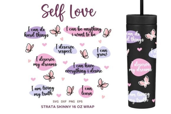 Self Love Strata Tumbler 16oz Wrap SVG: Graphics Review