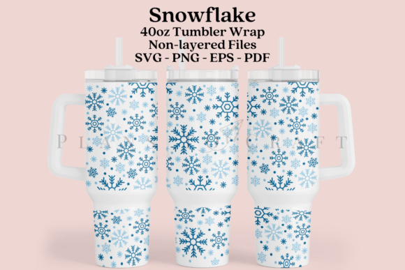 Snowflake 40oz Tumbler Graphics for Winter Crafts