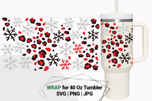 Snowflakes Wrap: Winter Graphics for 40 Oz Tumbler Crafts