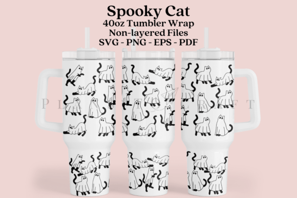 Spooky Cat 40oz Tumbler Sublimation Wrap Graphics Review