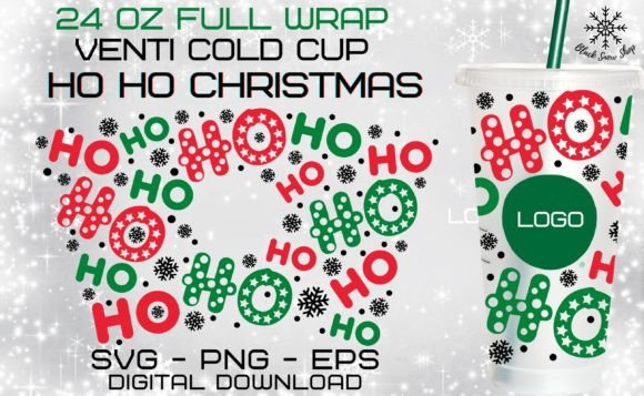 The HO HO Christmas Venti Cold Cup SVG: A Festive Graphic for Crafters