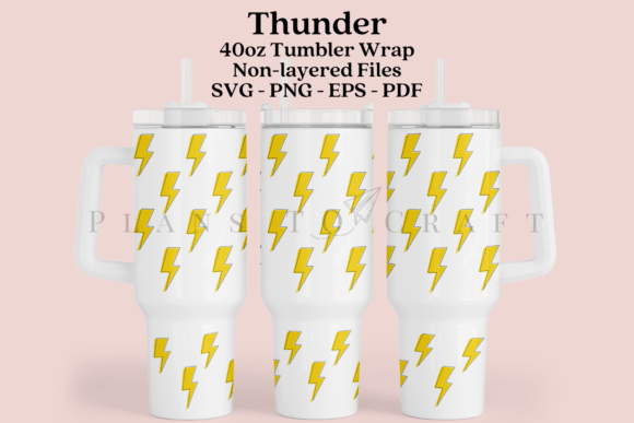 Thunder 40oz Tumbler Graphics for Crafts Branding