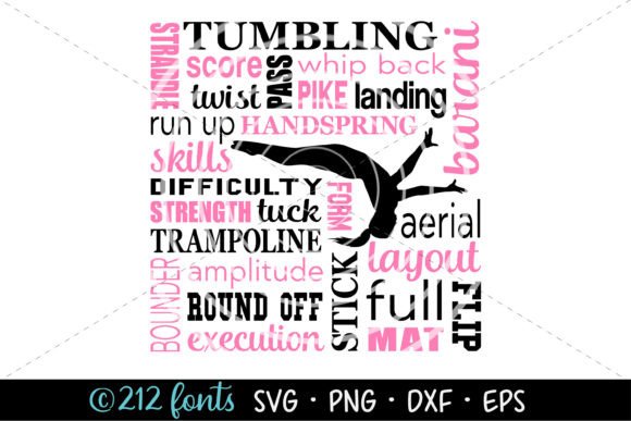 Tumbling Tumbler Word Art SVG for Graphics & Illustrations