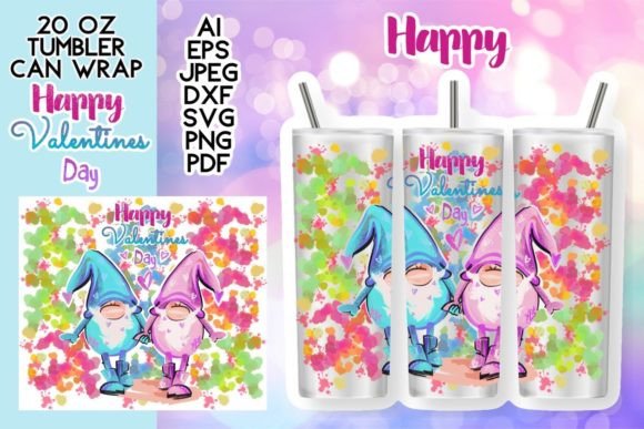 Valentine Tumbler Gnome SVG: Crafts & Graphics
